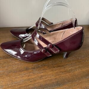 Aerosoles Heelrest Woman’s Burgundy Patent Leather Mary Jane Pump- Size 8